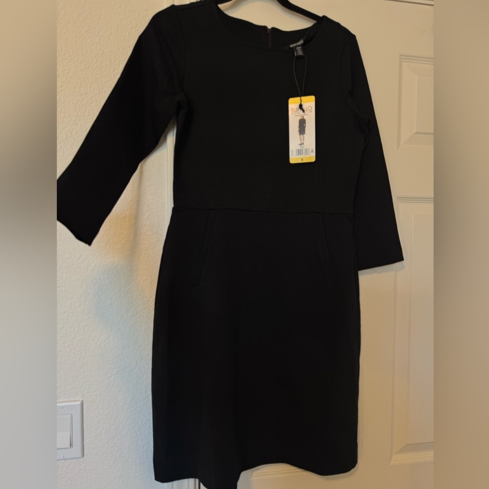 Buffalo David Bitton Black Midi Sheath Dress
